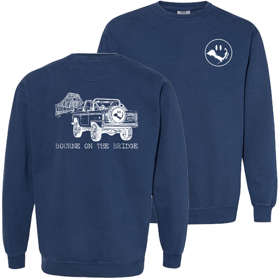 Garment-dyed Crewneck with white print