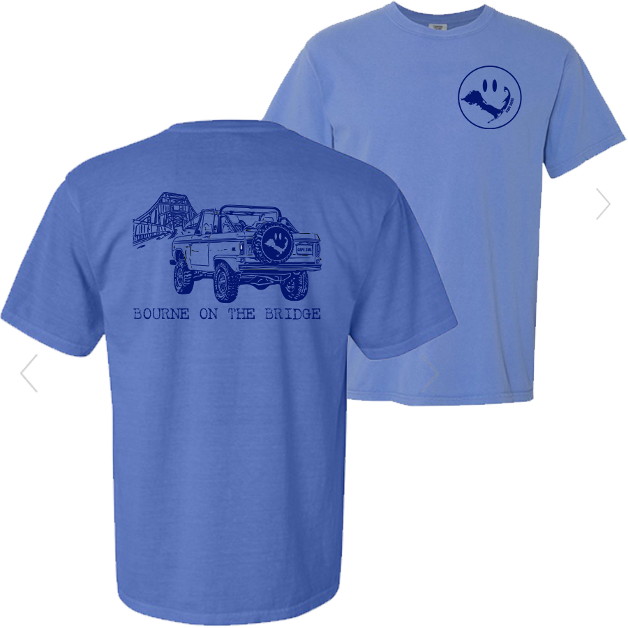 Bourne on the Bridge T-Shirt with navy print