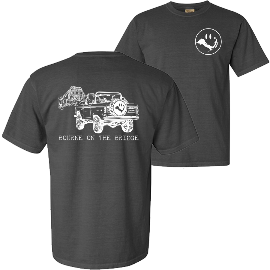 Bourne on the Bridge T-shirt with white print
