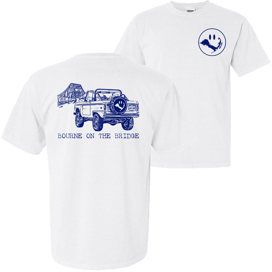Bourne on the Bridge T-Shirt with navy print