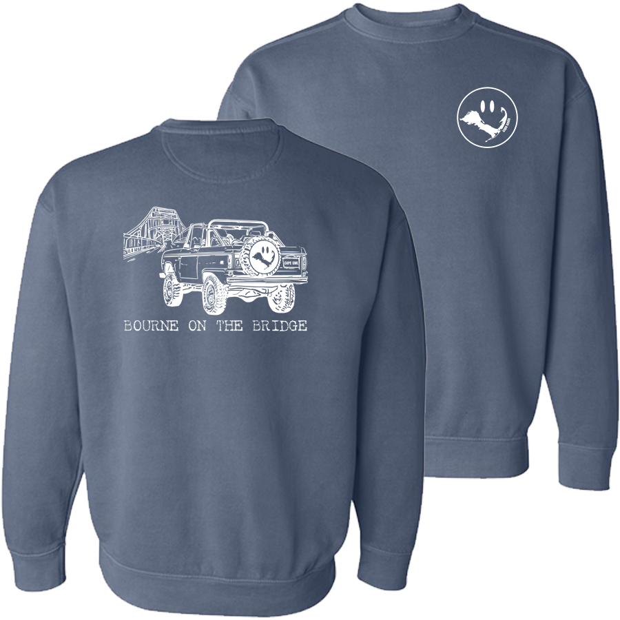 Garment-dyed Crewneck with white print