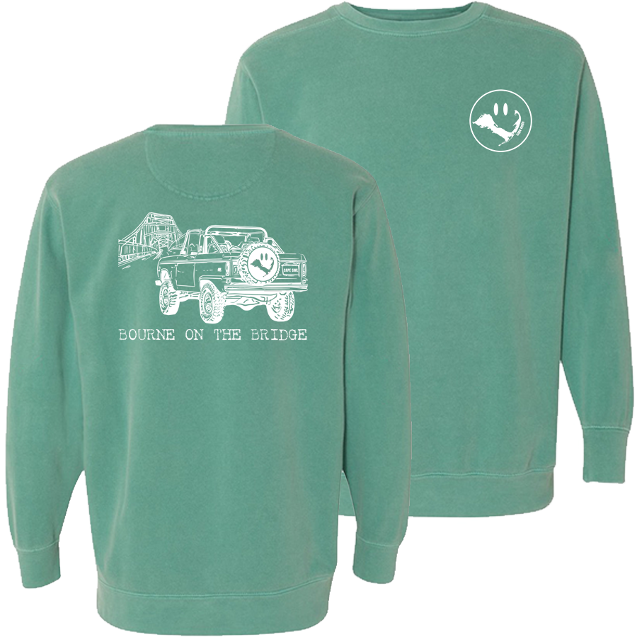 Garment-dyed Crewneck with white print