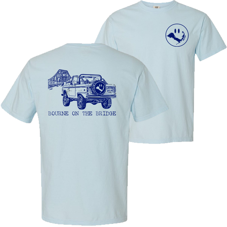 Bourne on the Bridge T-Shirt with navy print