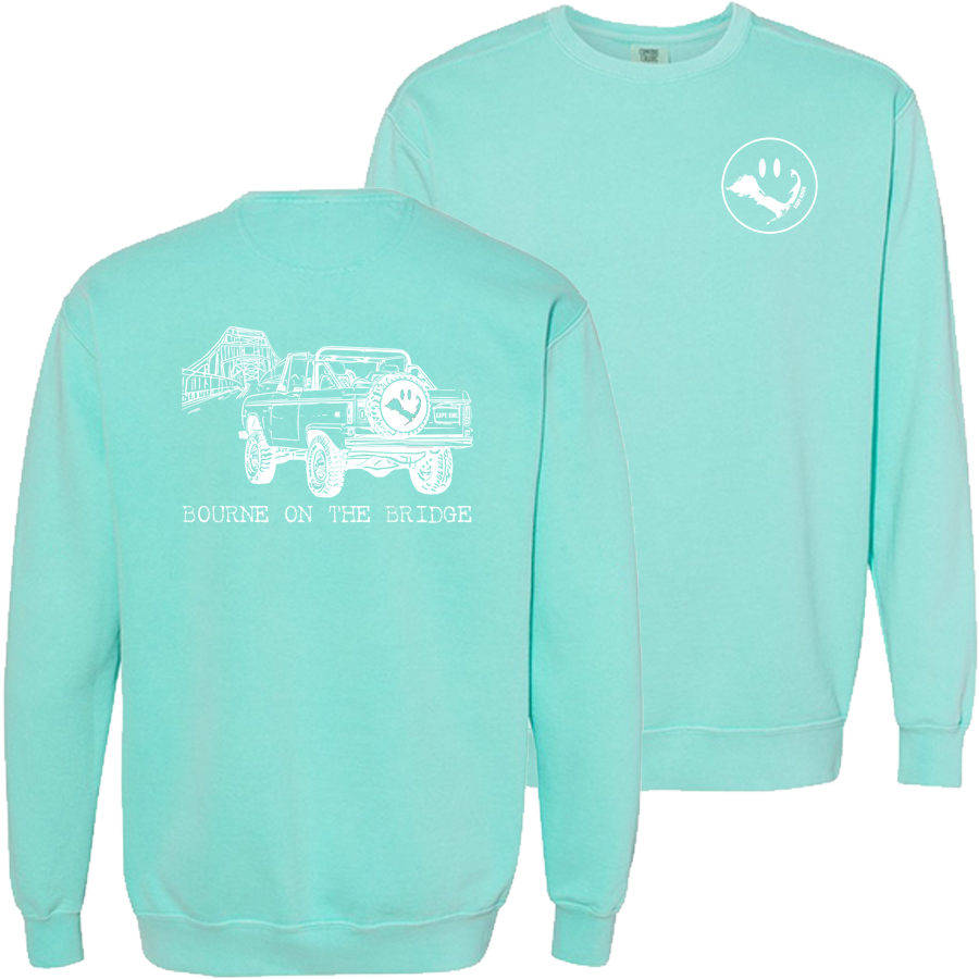 Garment-dyed Crewneck with white print