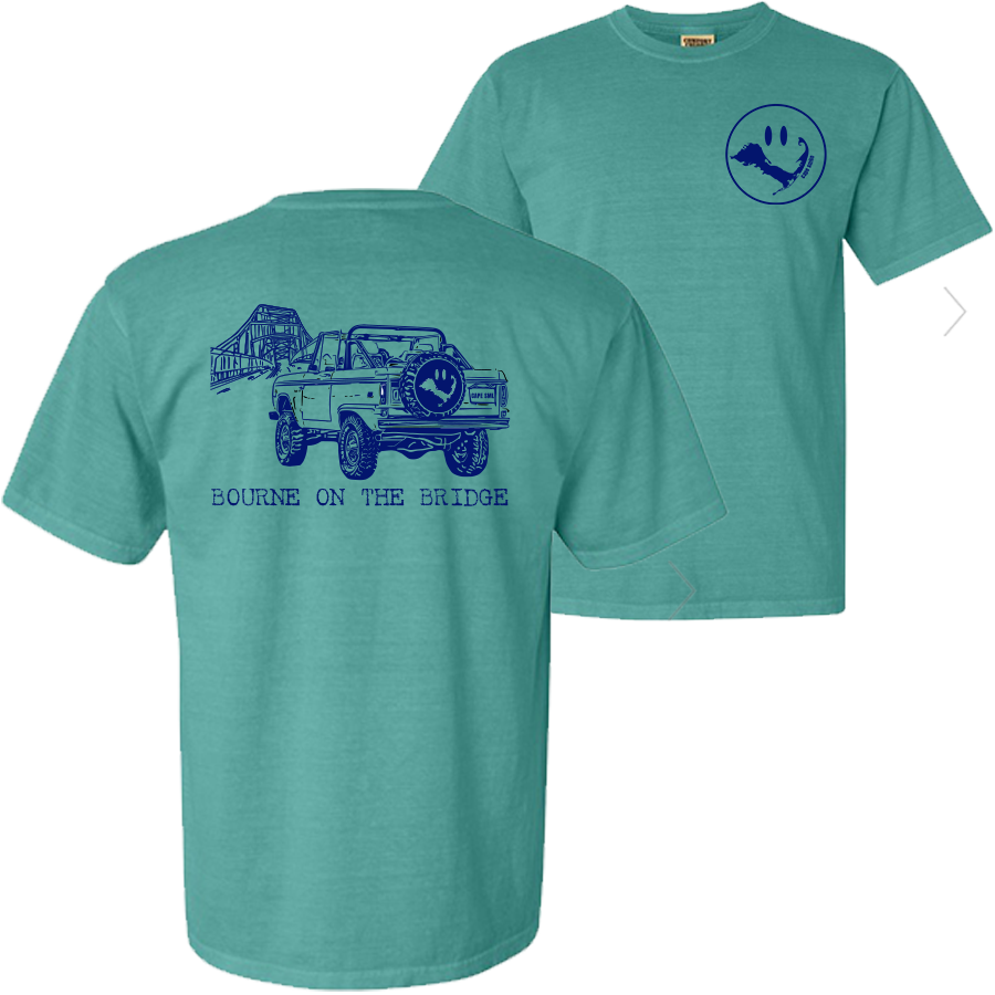 Bourne on the Bridge T-Shirt with navy print