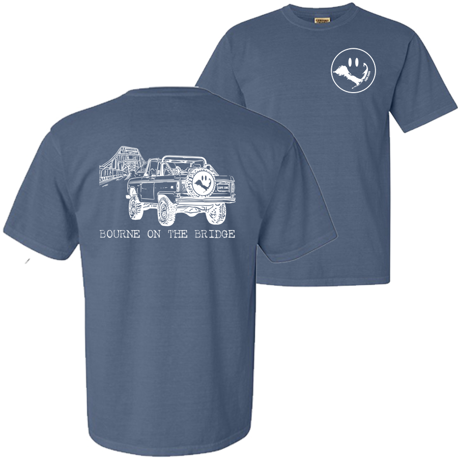 Bourne on the Bridge T-shirt with white print