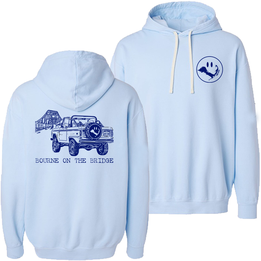 Garment-dyed Hoodie with navy print