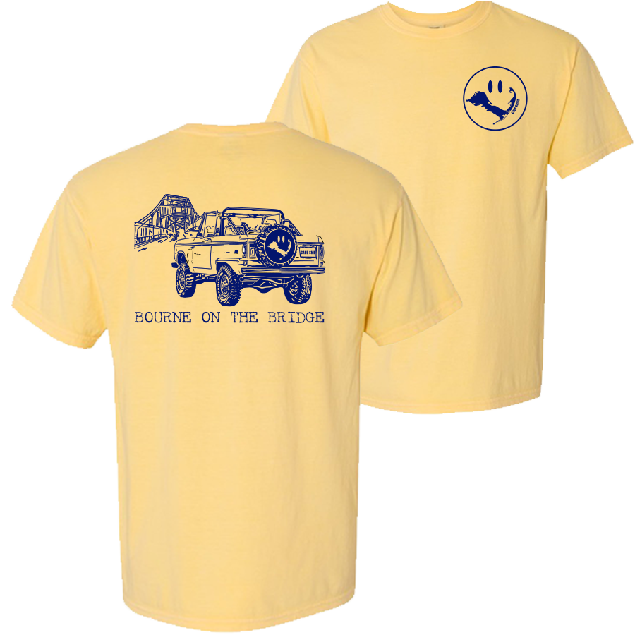 Bourne on the Bridge T-Shirt with navy print
