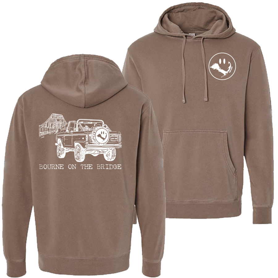 Garment-dyed Hoodie with white print